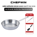 Chảo chiên/xào Chefwin Sauté Pan 26cm đúc liền 5 lớp chống lồi đáy