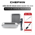 Chảo Chiên/Xào Cán Rời Chefwin Dreamhand Square Pan 24cm Inox 316 Cao Cấp