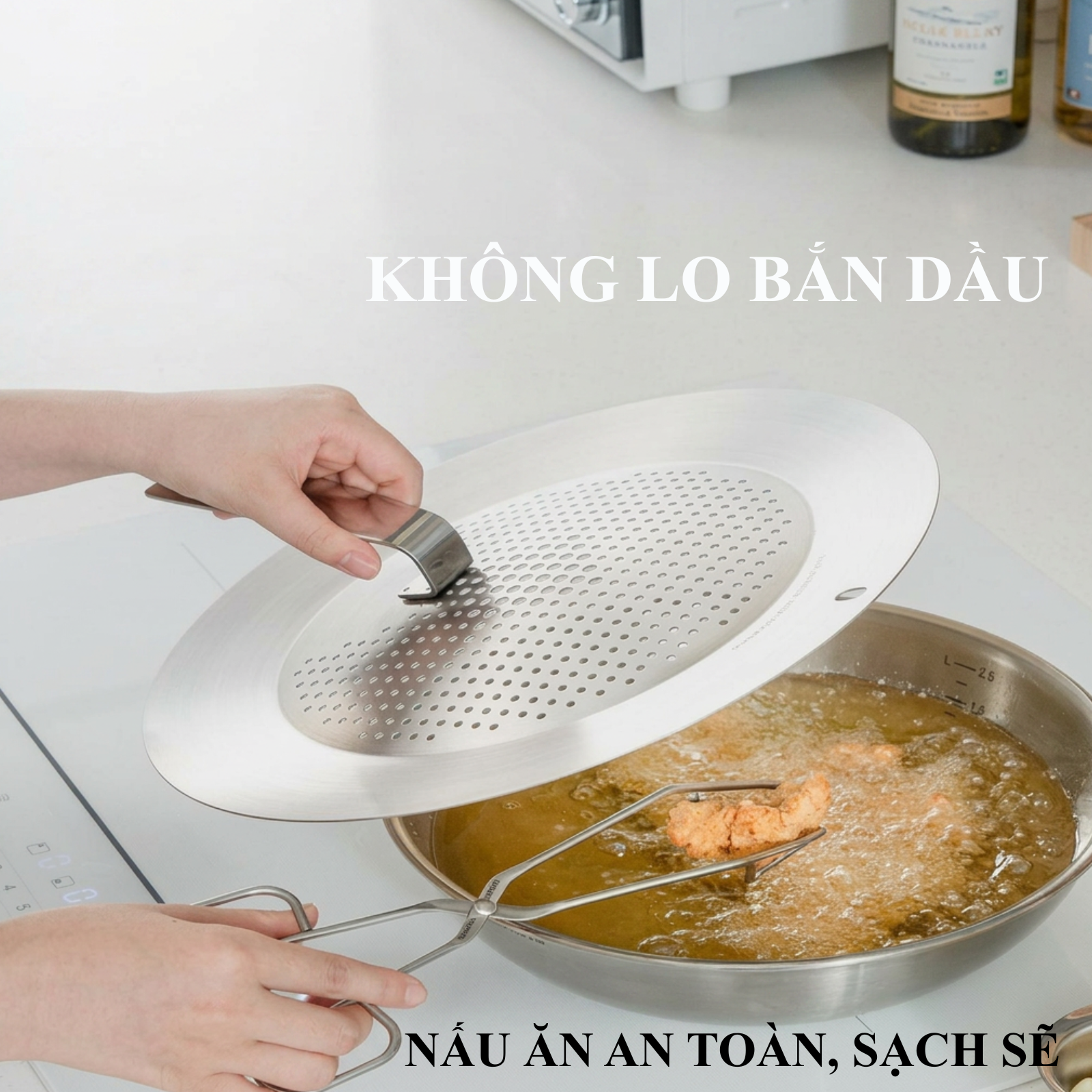 Nắp đậy đa năng Chefwin Multi Cover đậy vừa nhiều size chảo tiện dụng