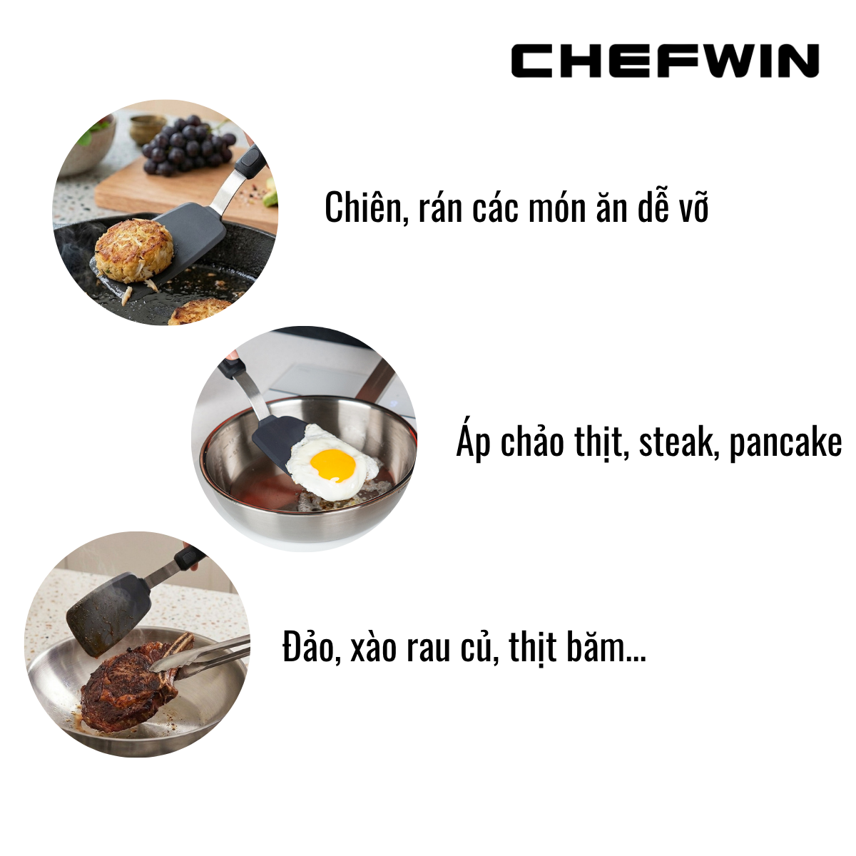 Vá lật silicone chống dính Chefwin - Silicone thực phẩm cao cấp