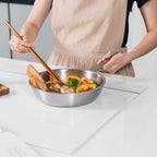 Chảo Xào Inox 316 Sauté Pan 22cm đúc liền 5 lớp chống lồi đáy dùng mọi loại bếp