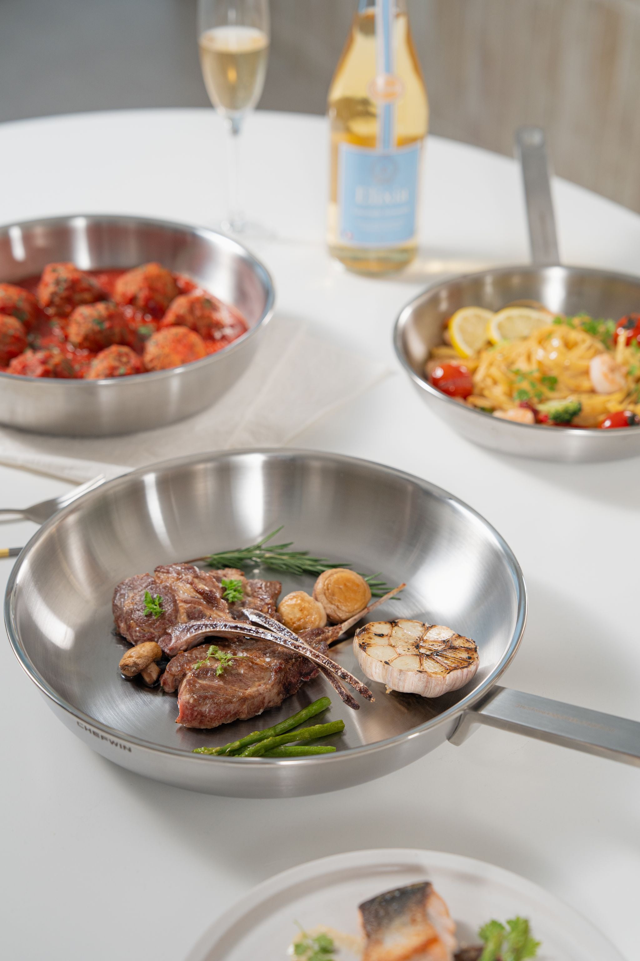 Chảo chiên Chefwin 24cm Inox 316 cao cấp