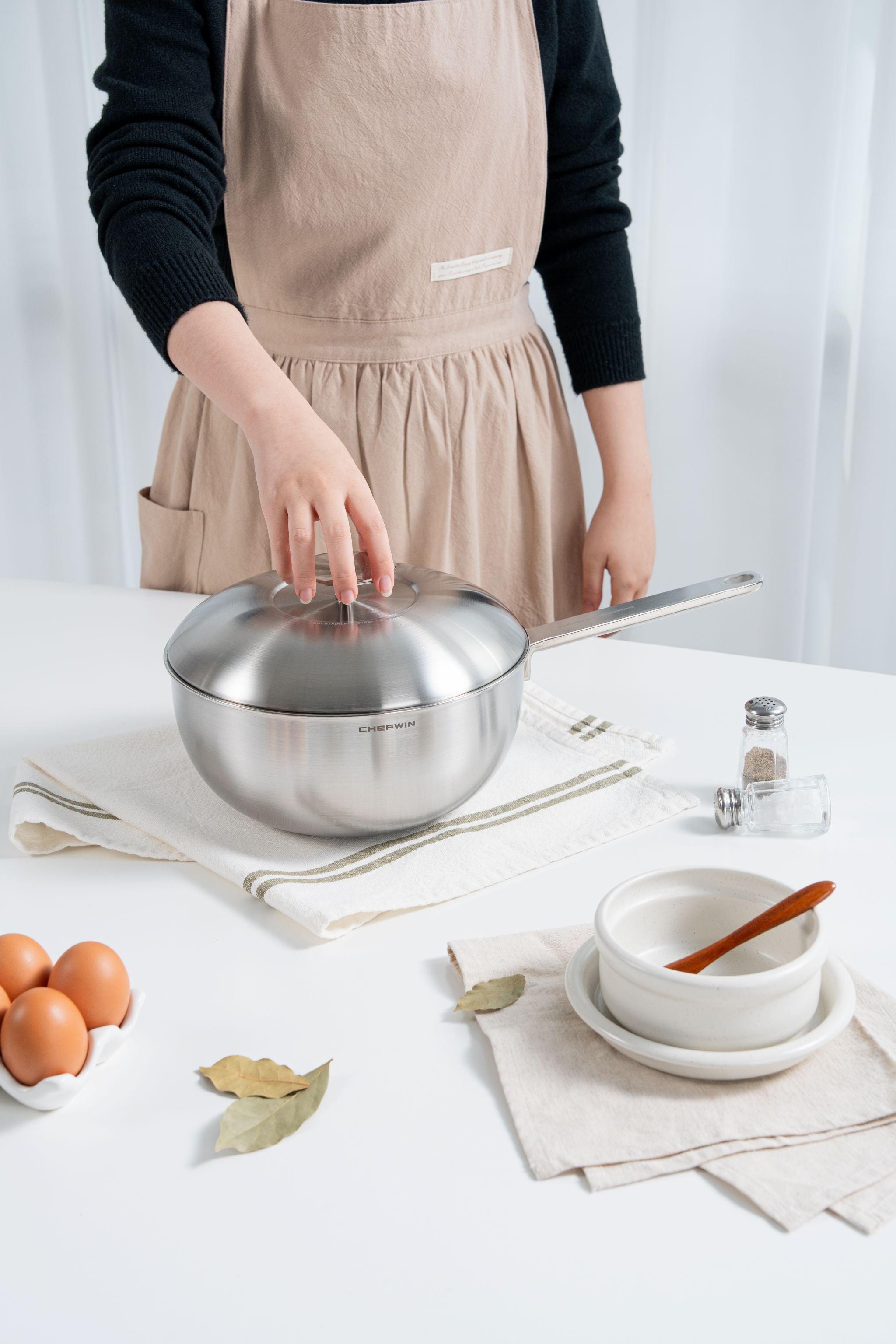 Chảo Lòng Sâu Chefwin Multi Wok 24cm Inox 316 Cao Cấp