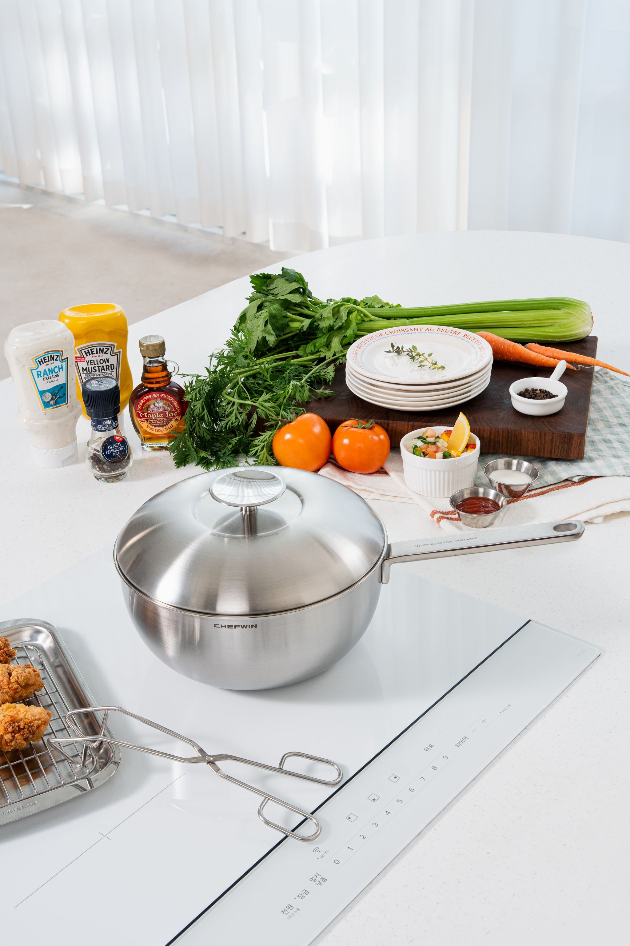 Chảo Lòng Sâu Chefwin Multi Wok 24cm Inox 316 Cao Cấp