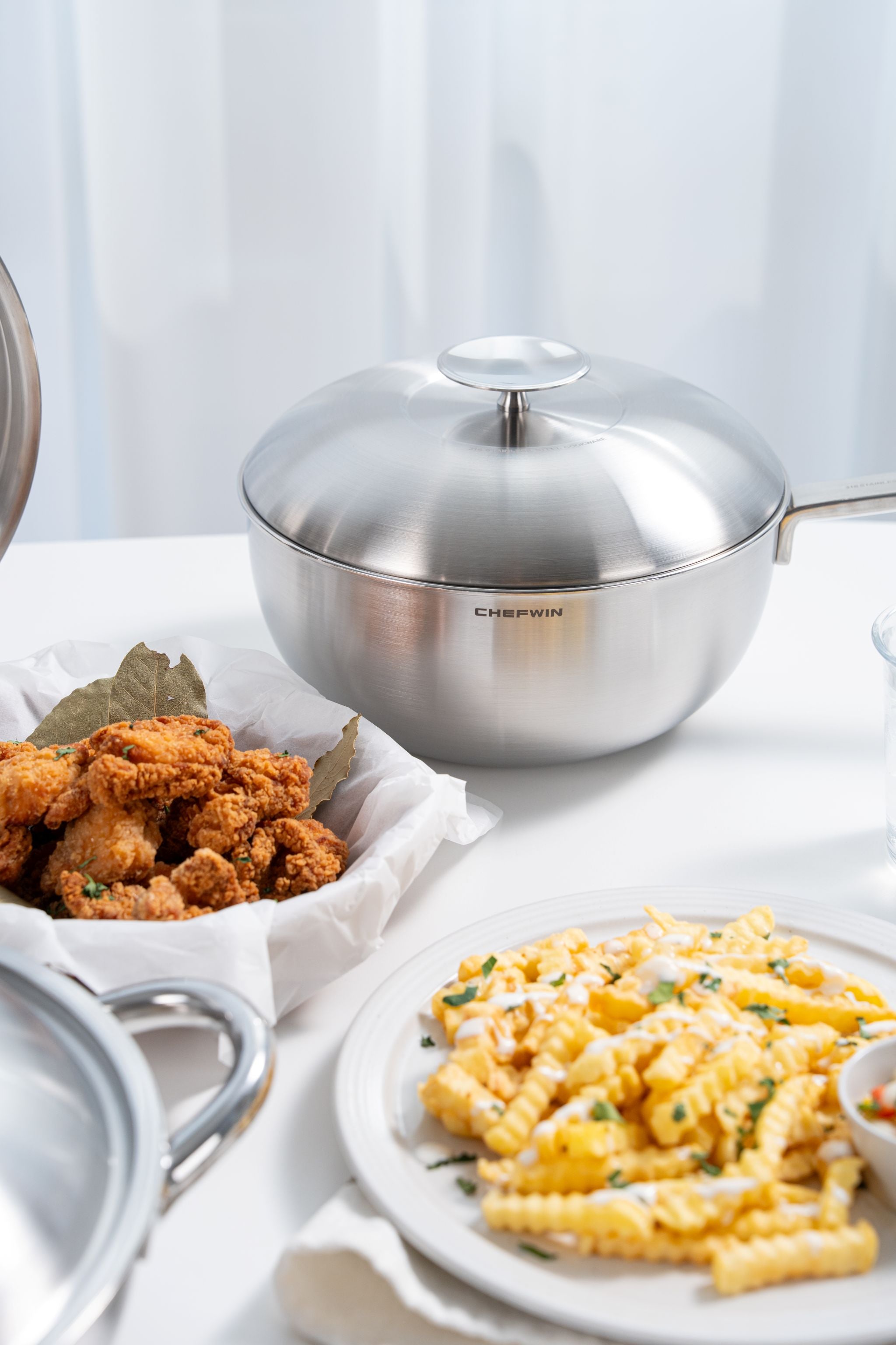 Chảo Lòng Sâu Chefwin Multi Wok 24cm Inox 316 Cao Cấp