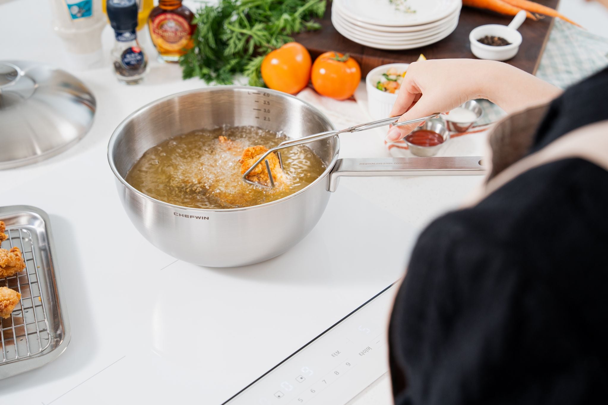 Chảo Lòng Sâu Chefwin Multi Wok 24cm Inox 316 Cao Cấp