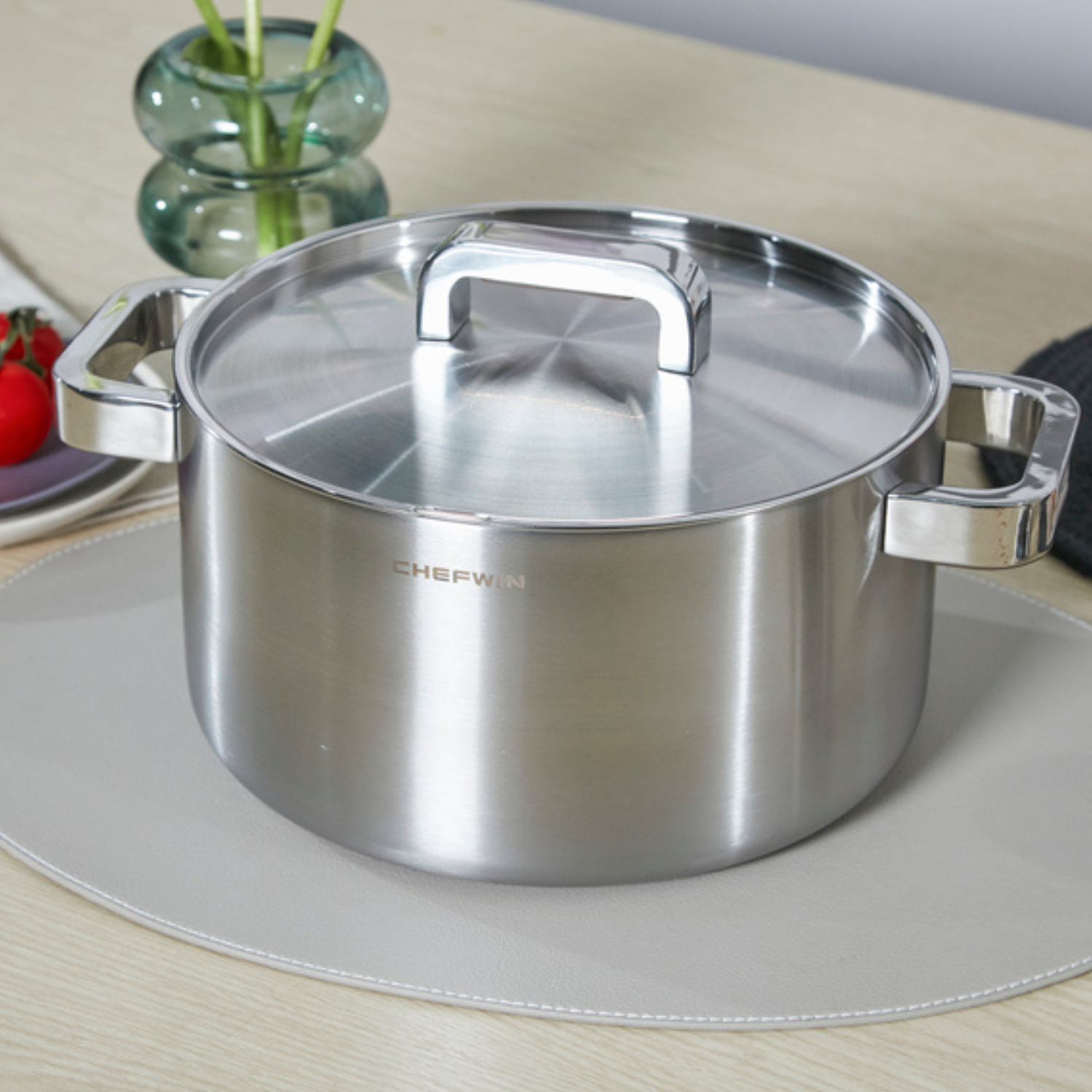 Nồi Inox 316 Cao Cấp Chefwin 24cm (5.8l) Đúc Nguyên Khối 5 Lớp An Toàn