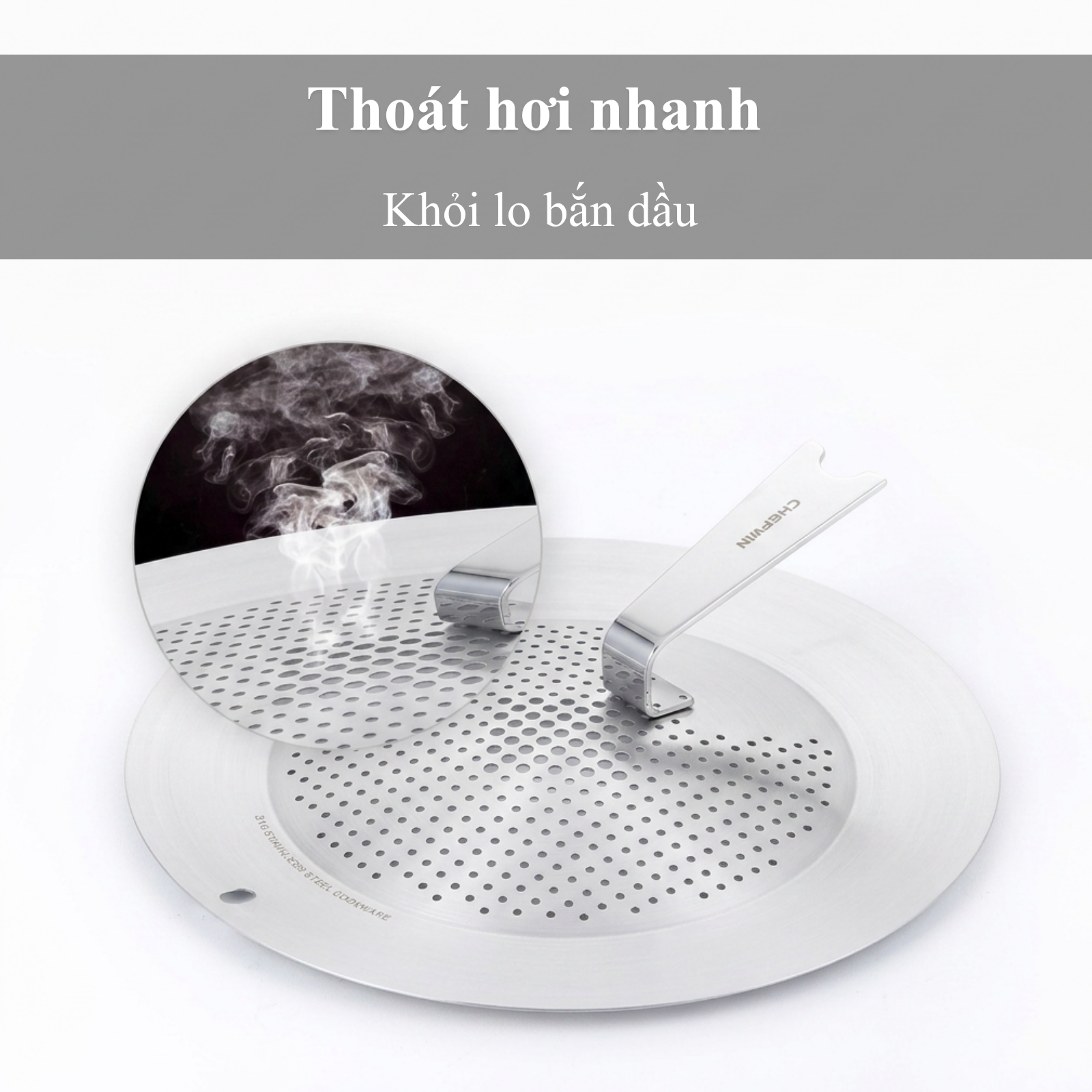 Nắp đậy đa năng Chefwin Multi Cover đậy vừa nhiều size chảo tiện dụng