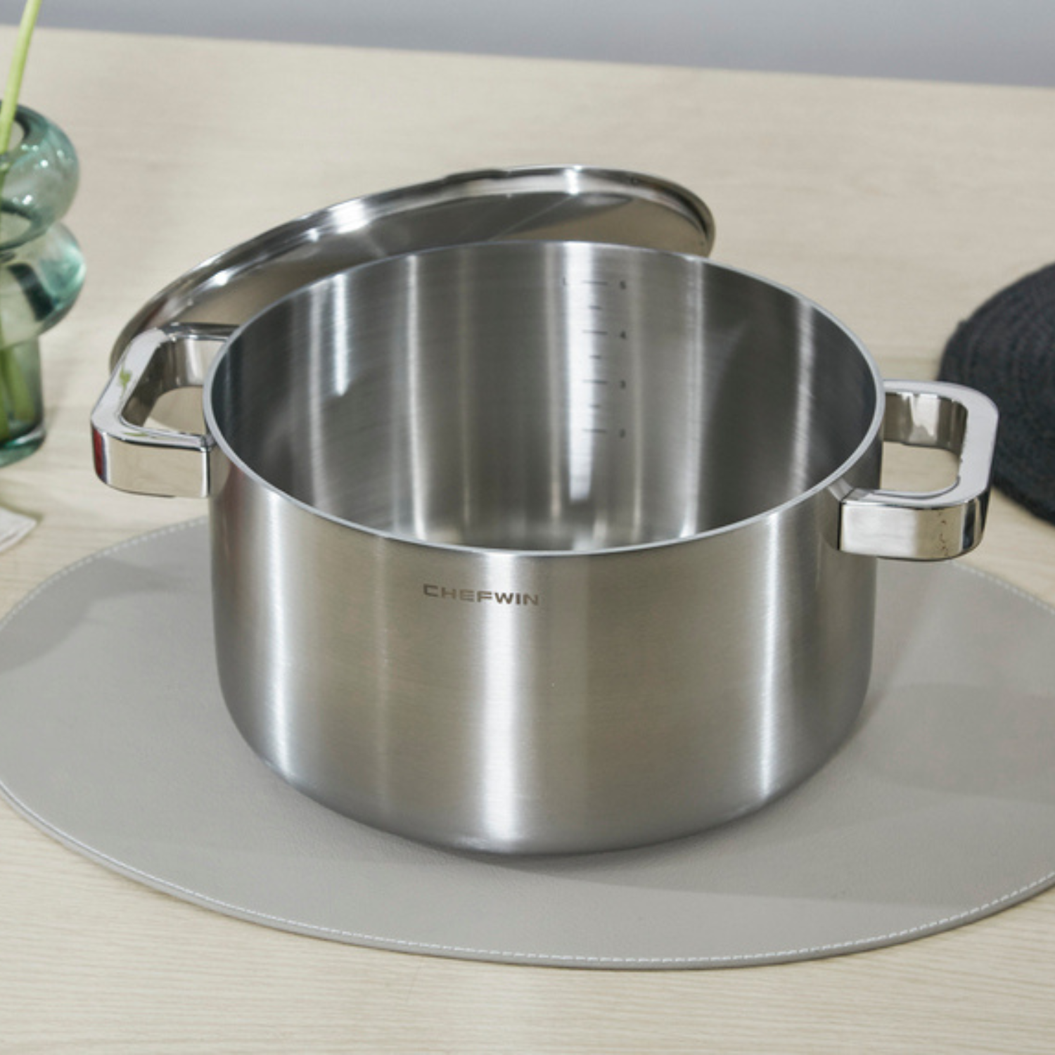 Nồi Inox 316 Cao Cấp Chefwin 24cm (5.8l) Đúc Nguyên Khối 5 Lớp An Toàn