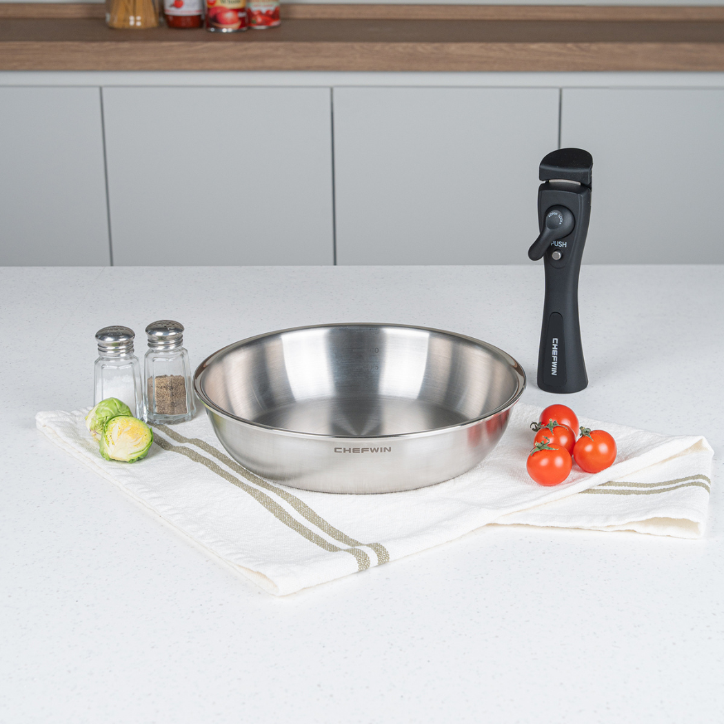 Bộ nồi chảo 2 món inox 316 Chefwin - Đúc liền 5 lớp