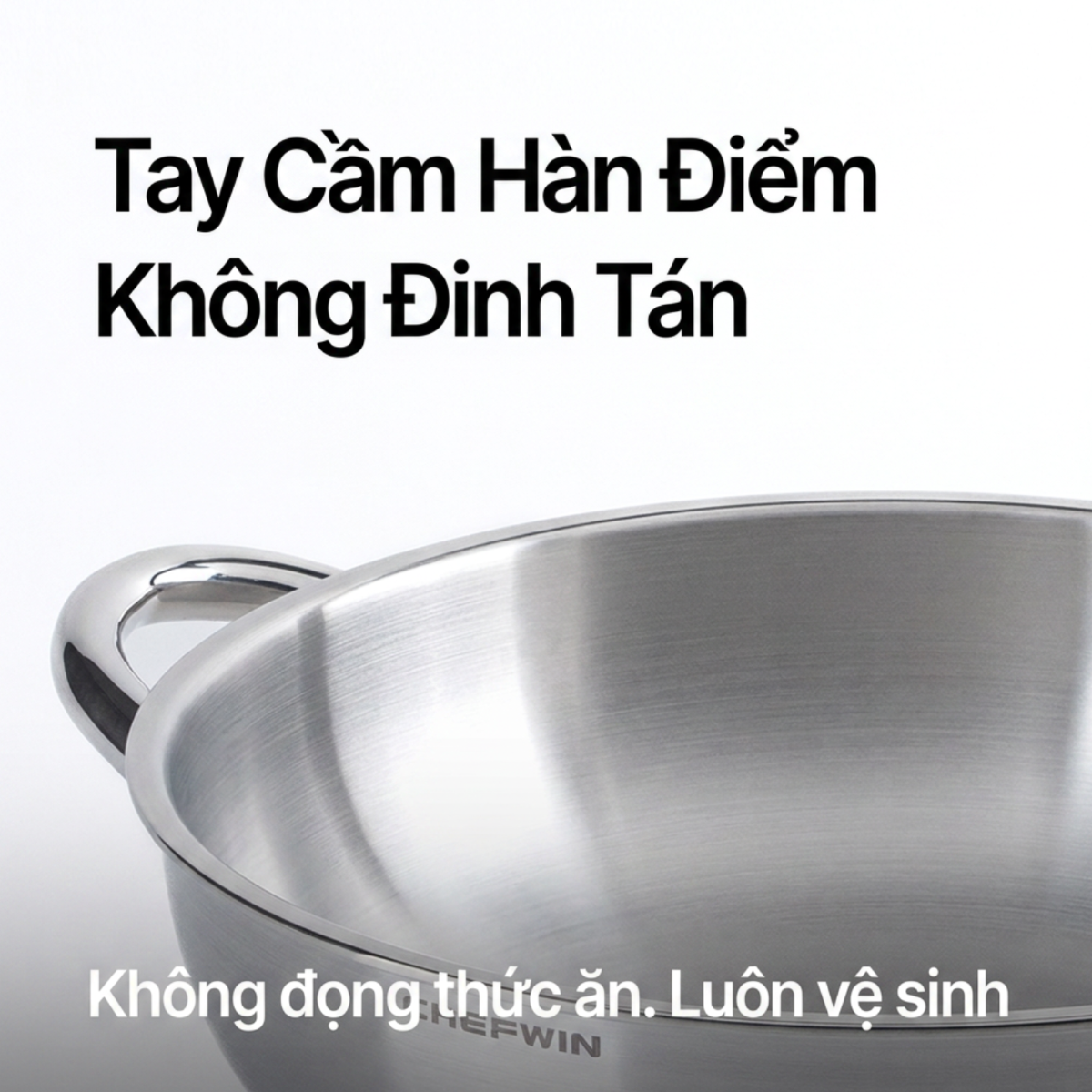 Nồi lòng sâu Chefwin Party Wok 32cm Inox 316 đúc liền 5 lớp