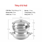 Nồi lòng sâu Chefwin Party Wok 28cm Inox 316 đúc liền 5 lớp