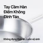 Chảo Xào Inox 316 Sauté Pan 22cm đúc liền 5 lớp chống lồi đáy dùng mọi loại bếp